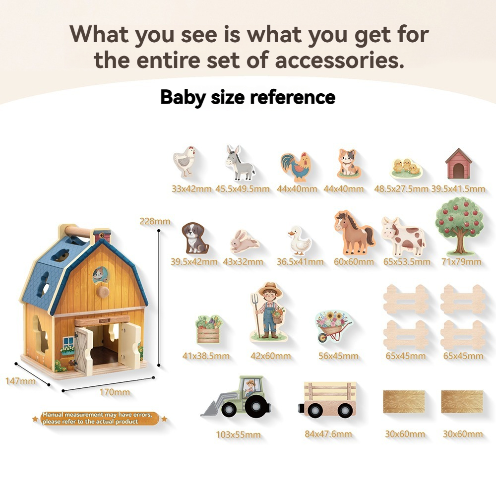 Wooden Happy Farm Playset with - đánh giá và giá Happy Kids Education