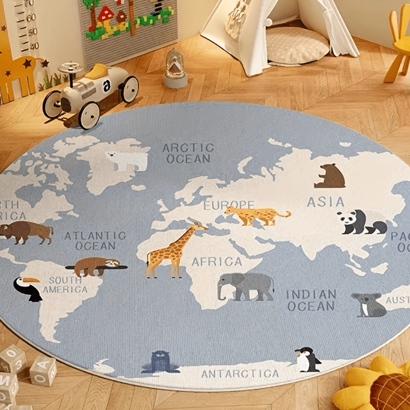 Kids World Map Rug Plush Play  - đánh giá và giá Kids Education World