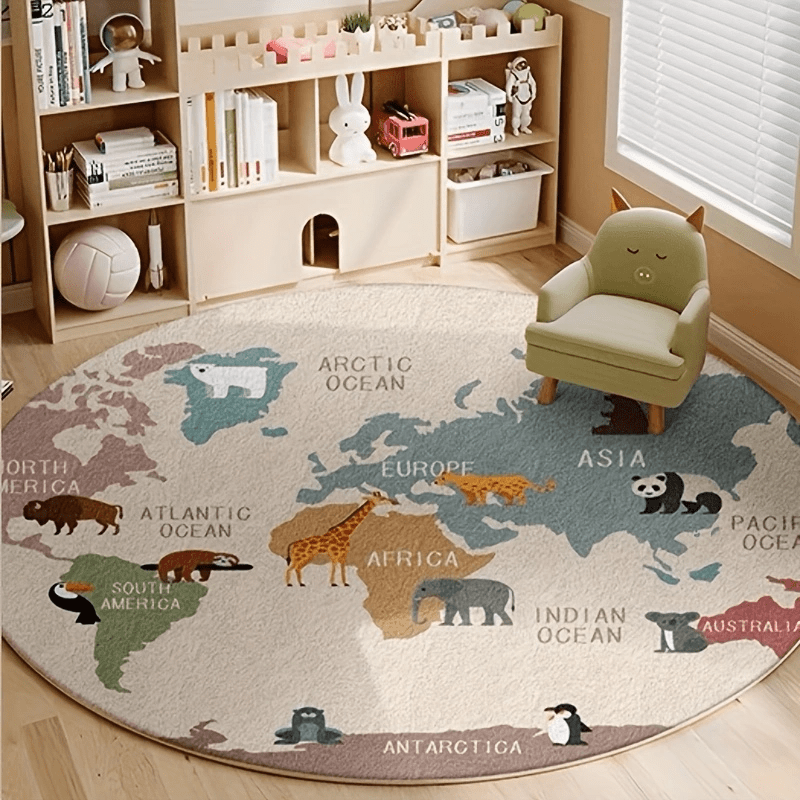 Kids World Map Rug Plush Play  - đánh giá và giá Kids Education World