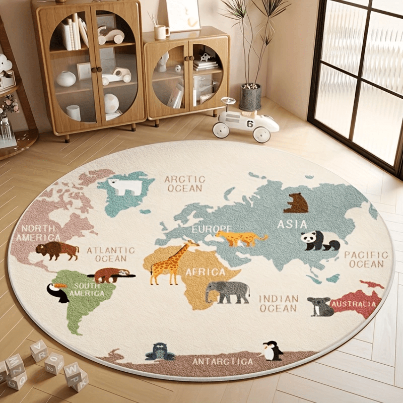 Kids World Map Rug Plush Play  - đánh giá và giá Kids Education World