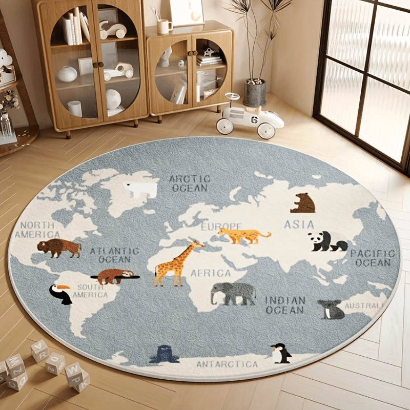 Kids World Map Rug Plush Play  - đánh giá và giá Kids Education World