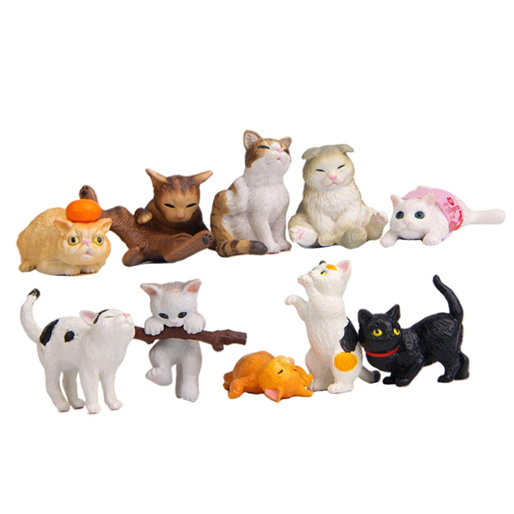10 PCS PVC Cat Figures Statues - đánh giá và giá Kids Education Learn Tv