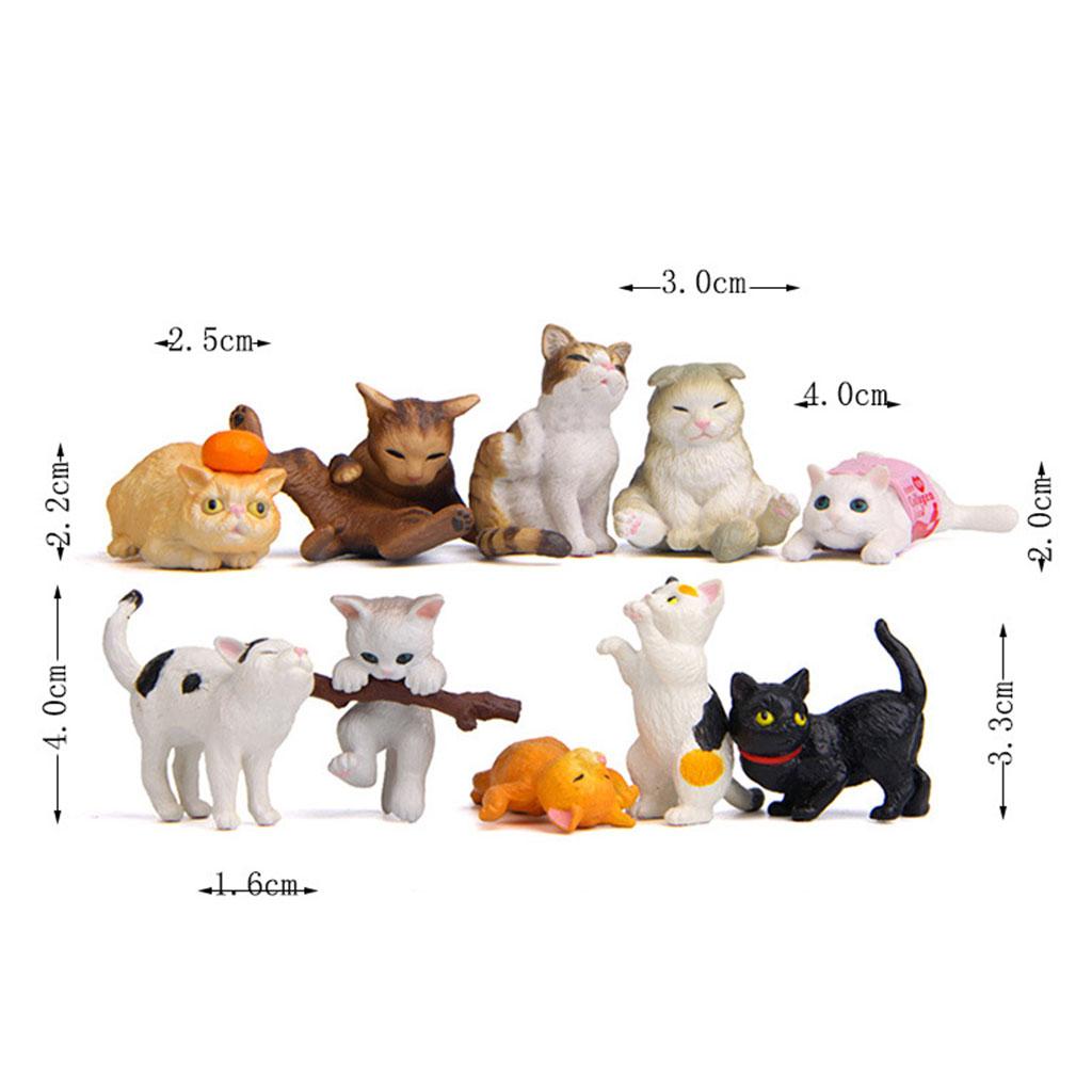 10 PCS PVC Cat Figures Statues - đánh giá và giá Kids Education Learn Tv