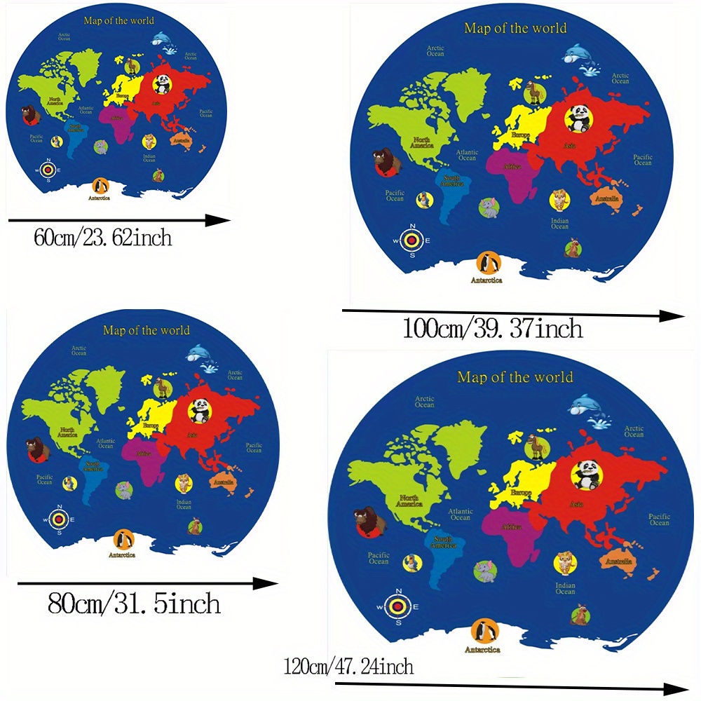 World Map Round Rug Flannel Ed - đánh giá và giá Kids Education World