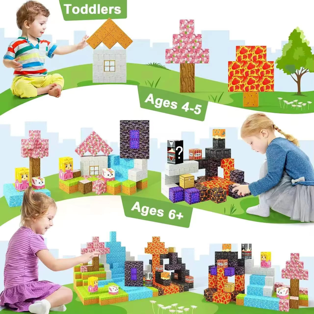 Magnetic Building Blocks Mine  - đánh giá và giá Kids Education World